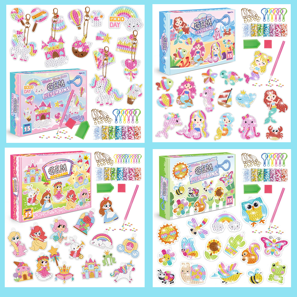 Art Craft Kits For Kids - Children's Cartoon Princess Magic Gem -