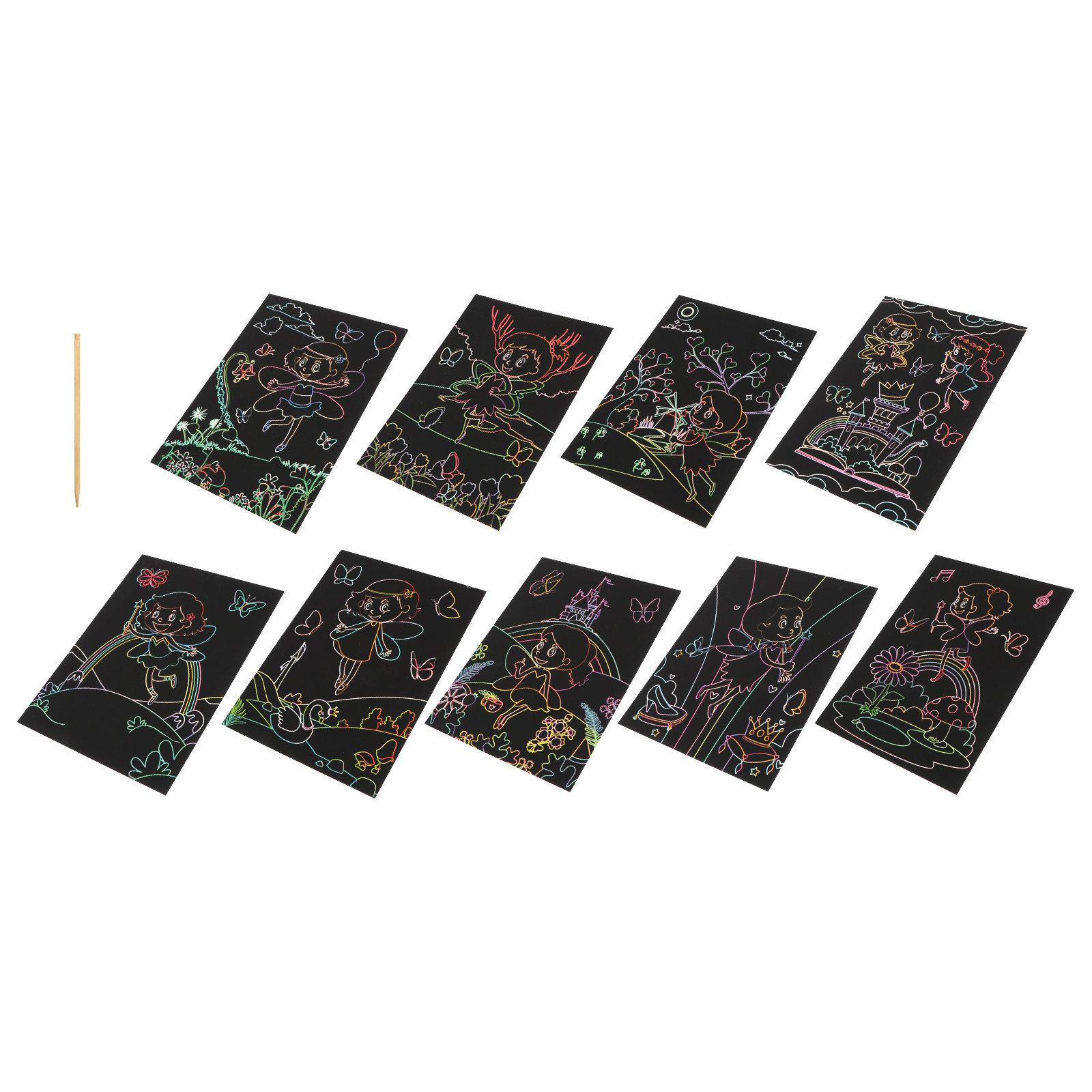 Art Craft Kits For Kids - 1Set Scratch Painting Cards for Kids