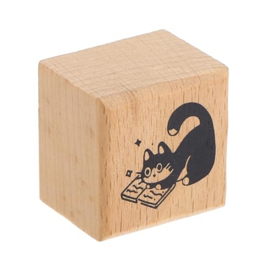 Art Craft Cat - Wood Cat Stamps Wooden Rubber Stamps