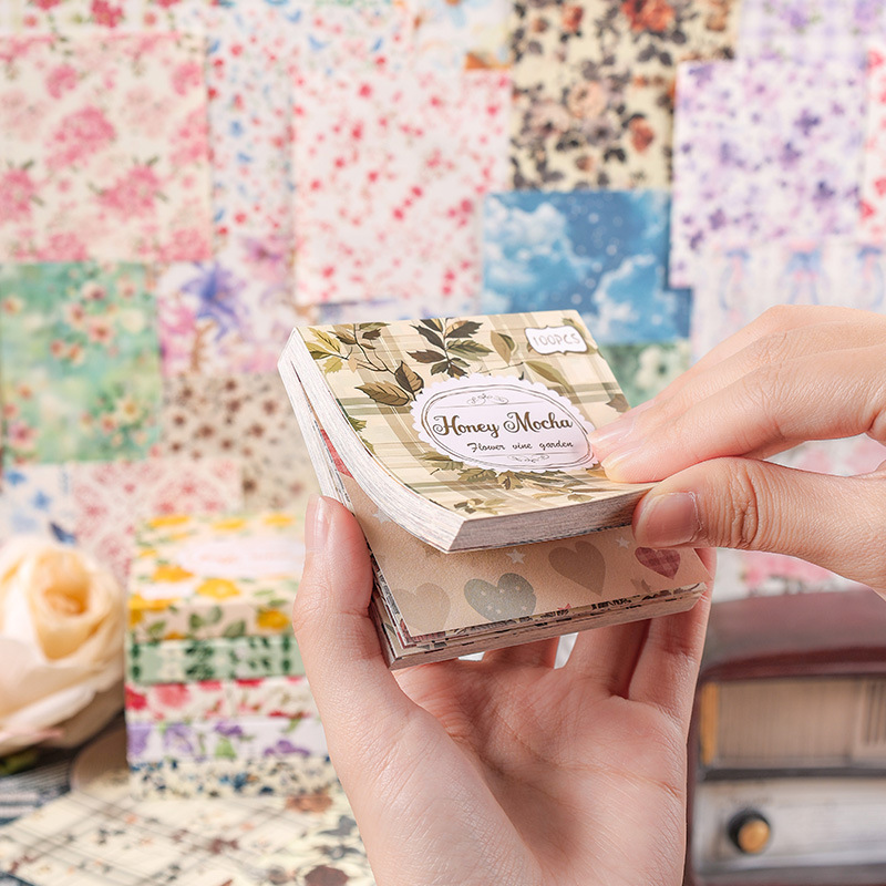 Art Craft Books - 100 pieces of floral material paper,