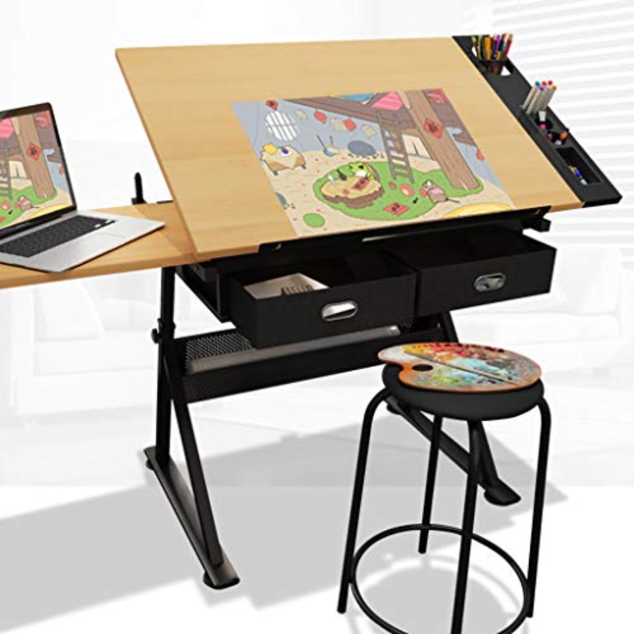 Art Craft & Architecture - Drafting Table with Storage Height Adjustable