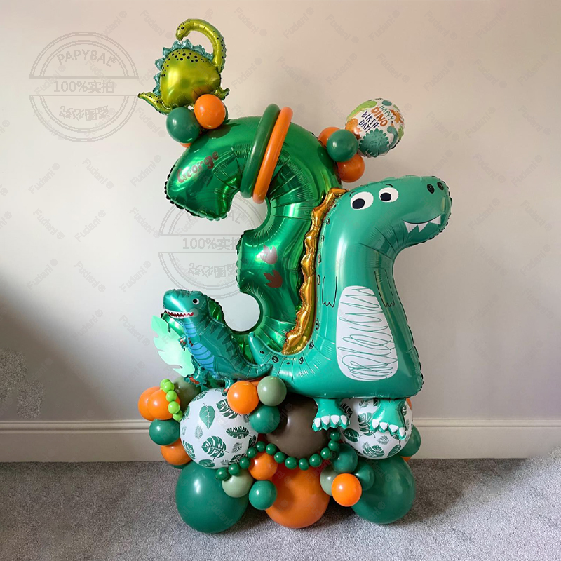 Art Craft Dinosaur - 58pcs Carton Green Dinosaur Balloon Tower
