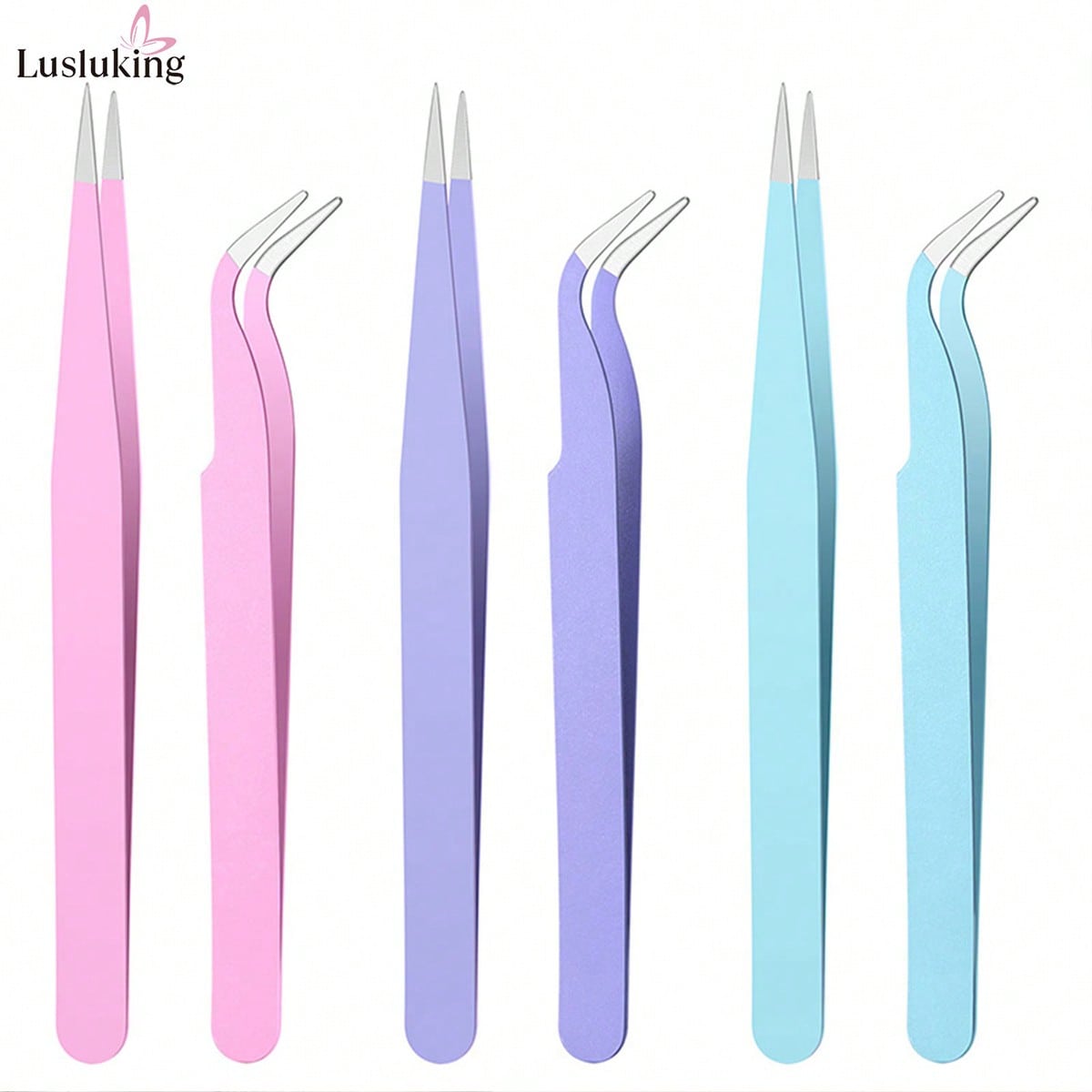 Art Craft & Architecture - LUSLUKING Nail Art Tweezers Set, Stainless