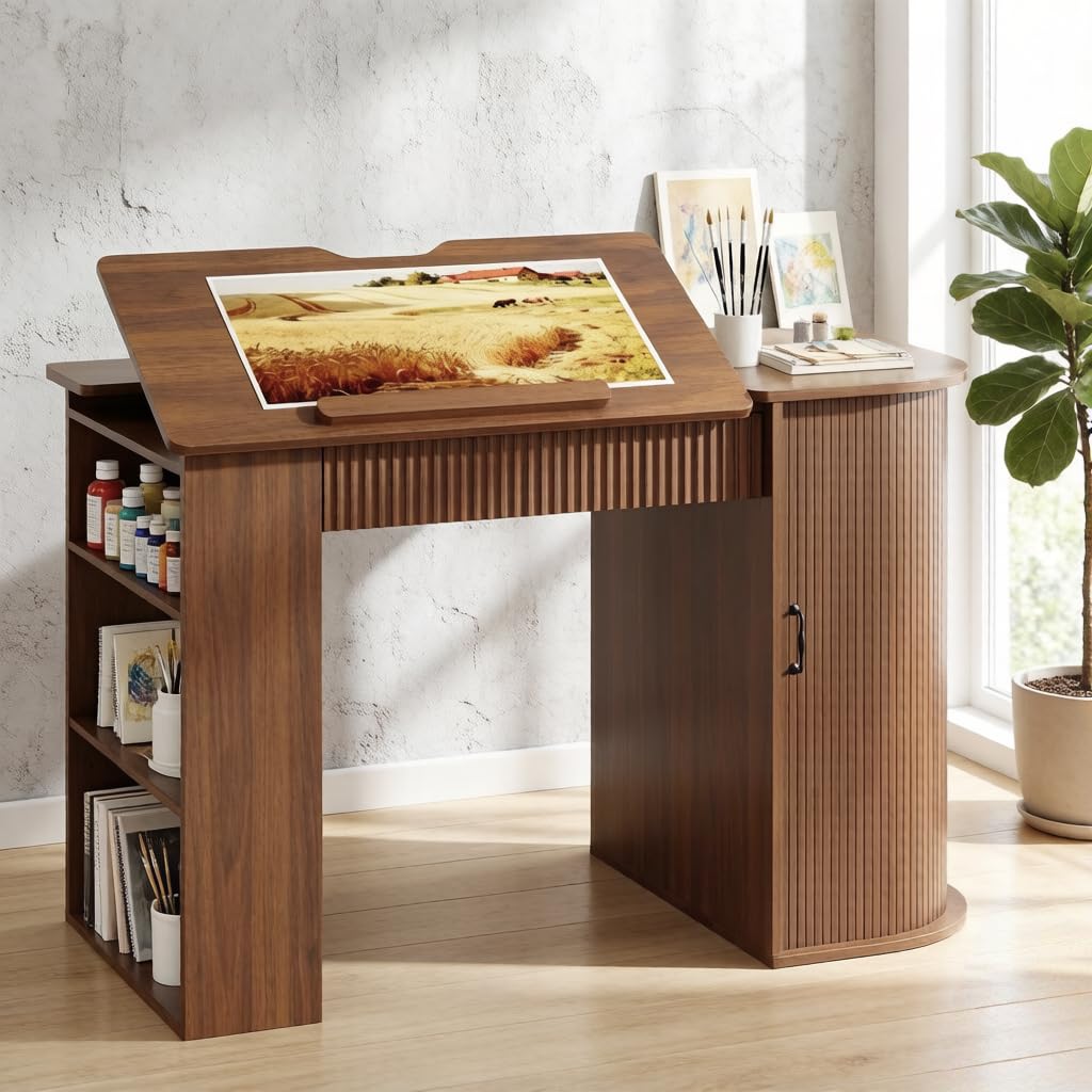 Art Craft & Architecture - Drafting Table with Storage Cabinet &