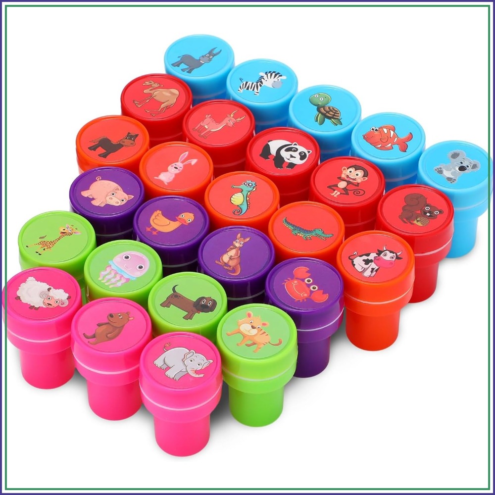 Art And Craft Zoo Animals - 26Pcs Self Inking Stampers: Zoo Farm