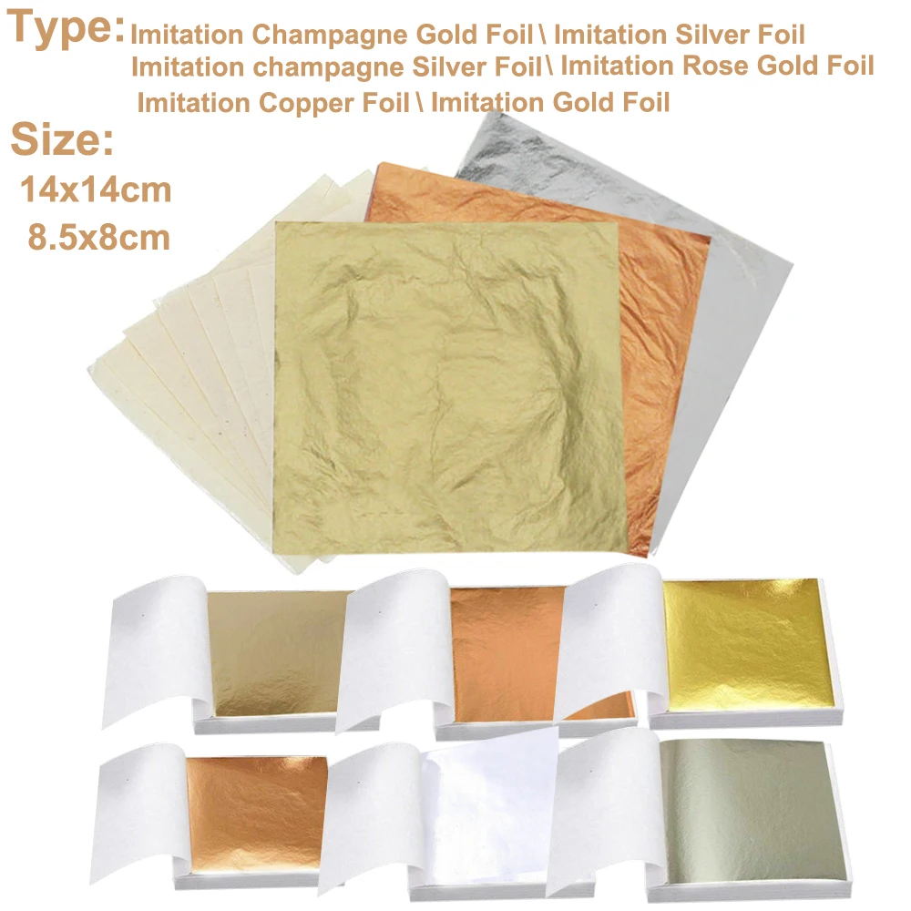 Art Craft Halloween - 100Pc Colored Golds Leaf Sheets Silver