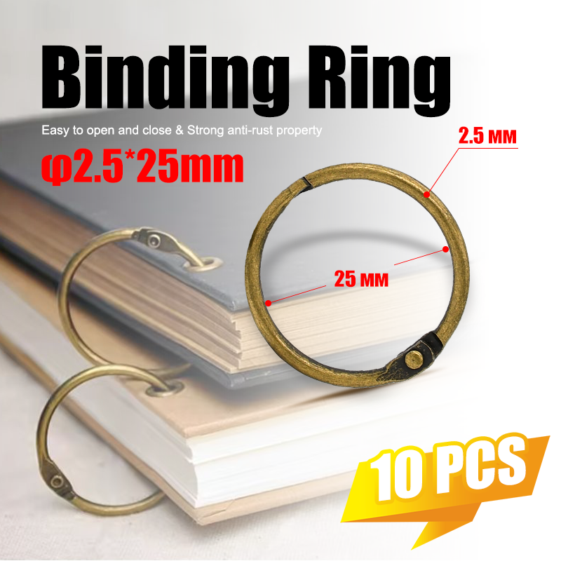 Art Craft Books - 10Pcs Vintage Brass 25mm Binder Rings