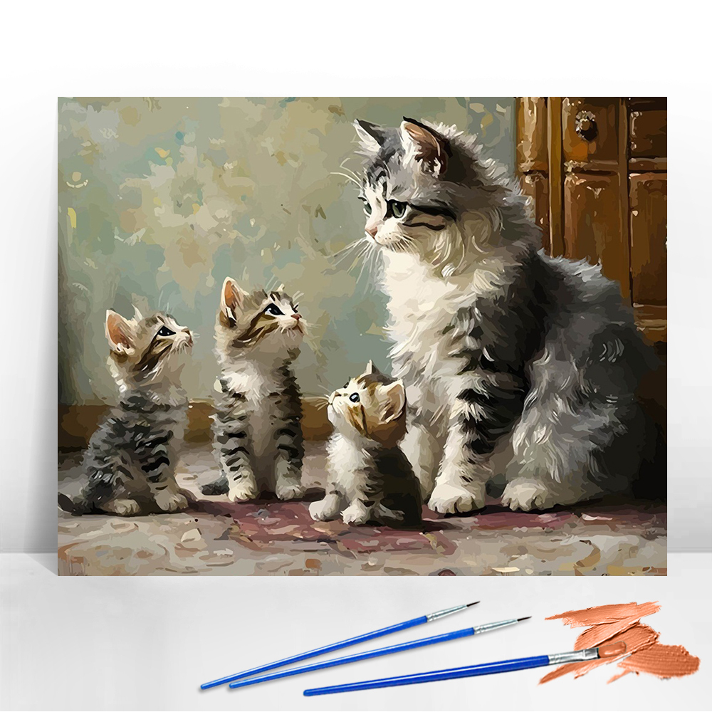 DIY Digital Oil Painting Cat K - огляд і ціна Art Craft Cat