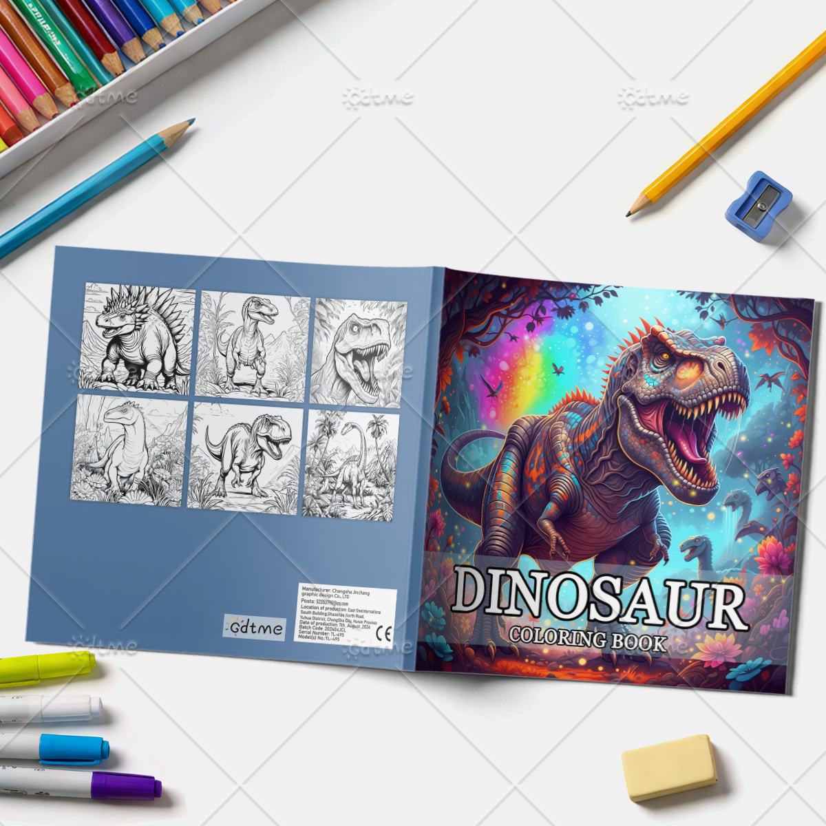 DINOSAUR Coloring Book Adult R - огляд і ціна Art Craft Dinosaur