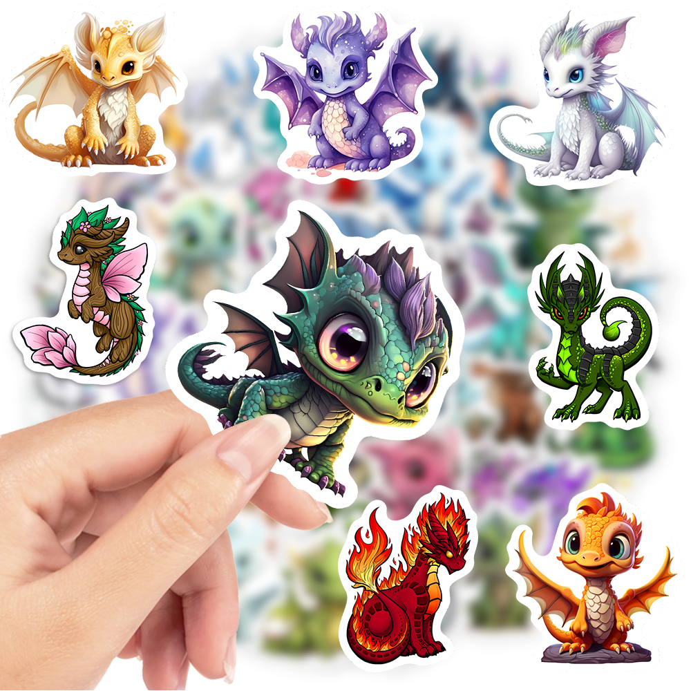 Cartoon Dragon Stickers Cute W - огляд і ціна Art Craft Dinosaur