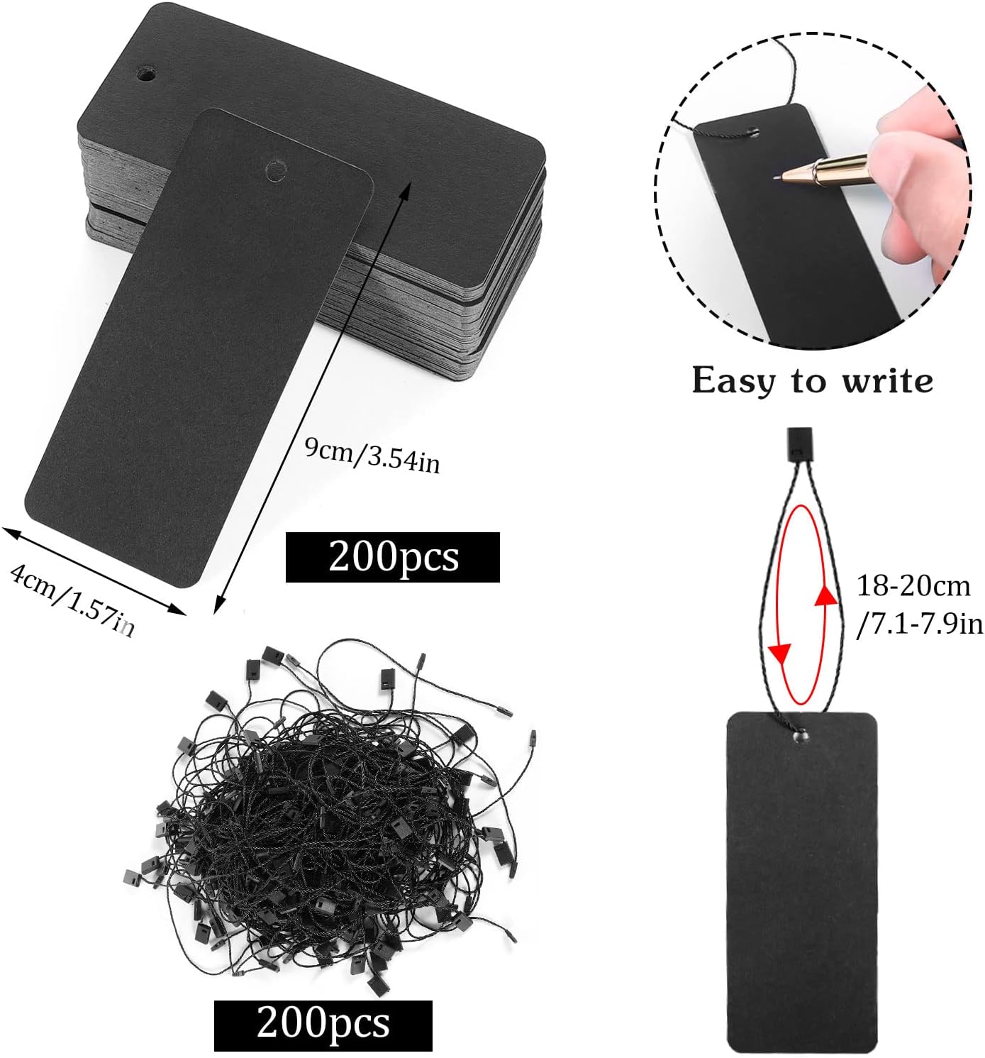 200 Black Paper Clothing Tags  - огляд і ціна Art Craft Paper