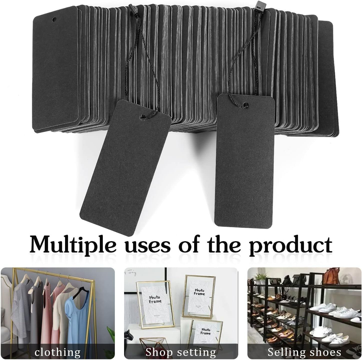 200 Black Paper Clothing Tags  - огляд і ціна Art Craft Paper