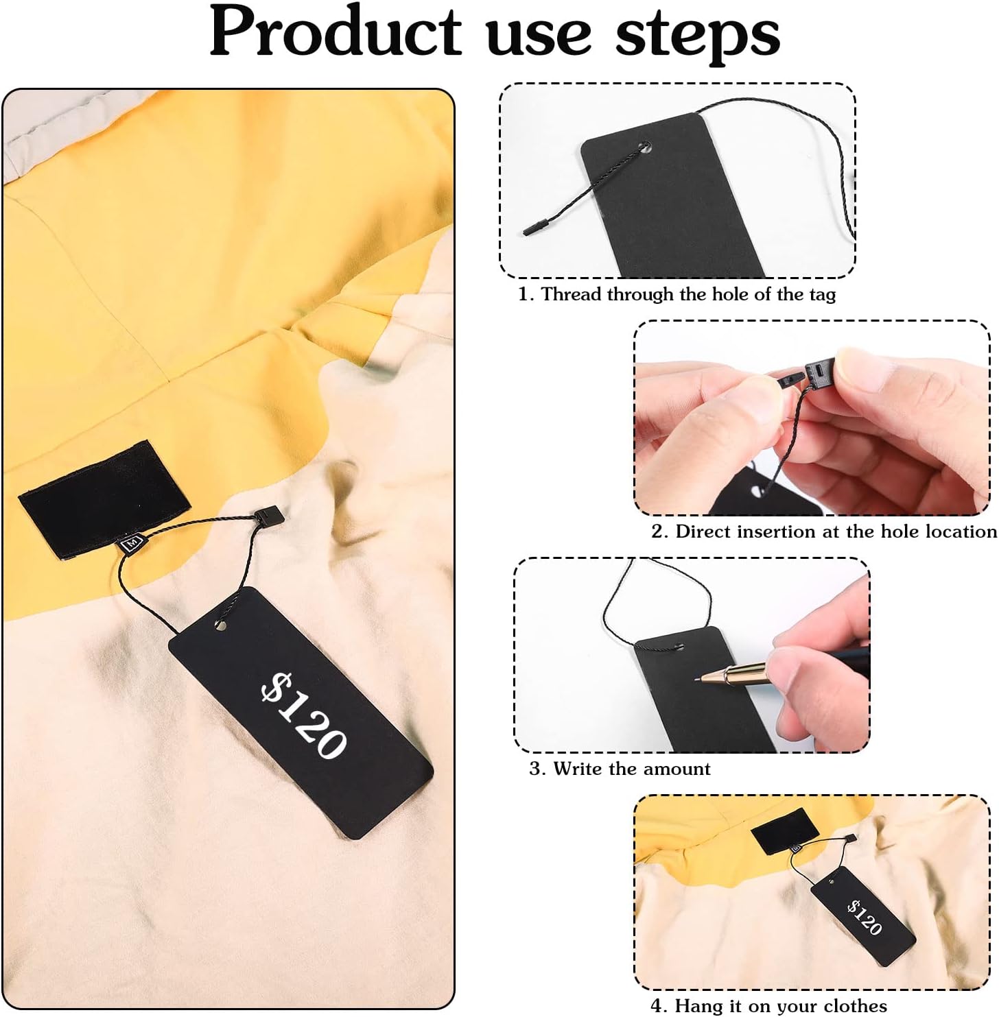 200 Black Paper Clothing Tags  - огляд і ціна Art Craft Paper