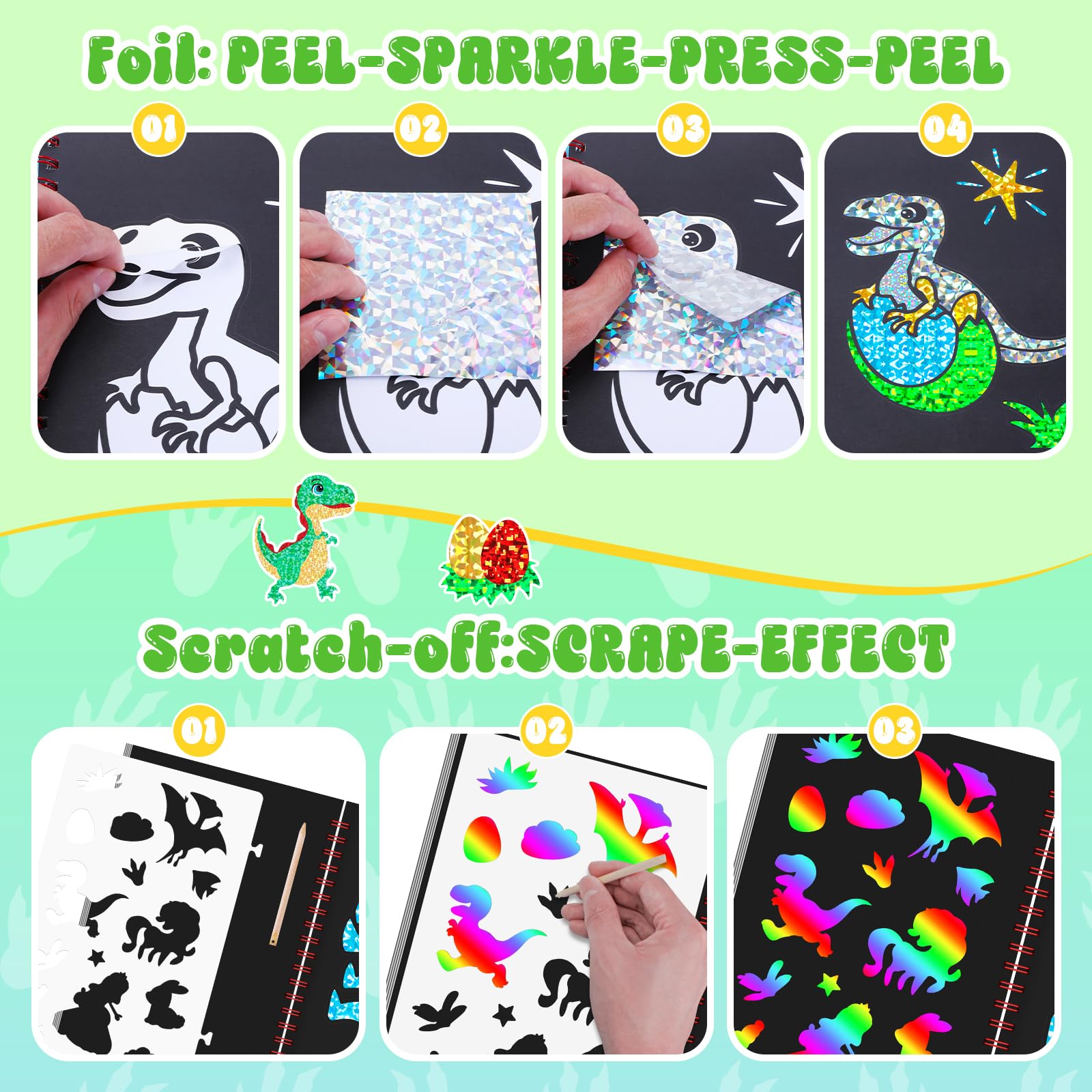 Dinosaur Scratch Art Book for  - огляд і ціна Art Craft Dinosaur