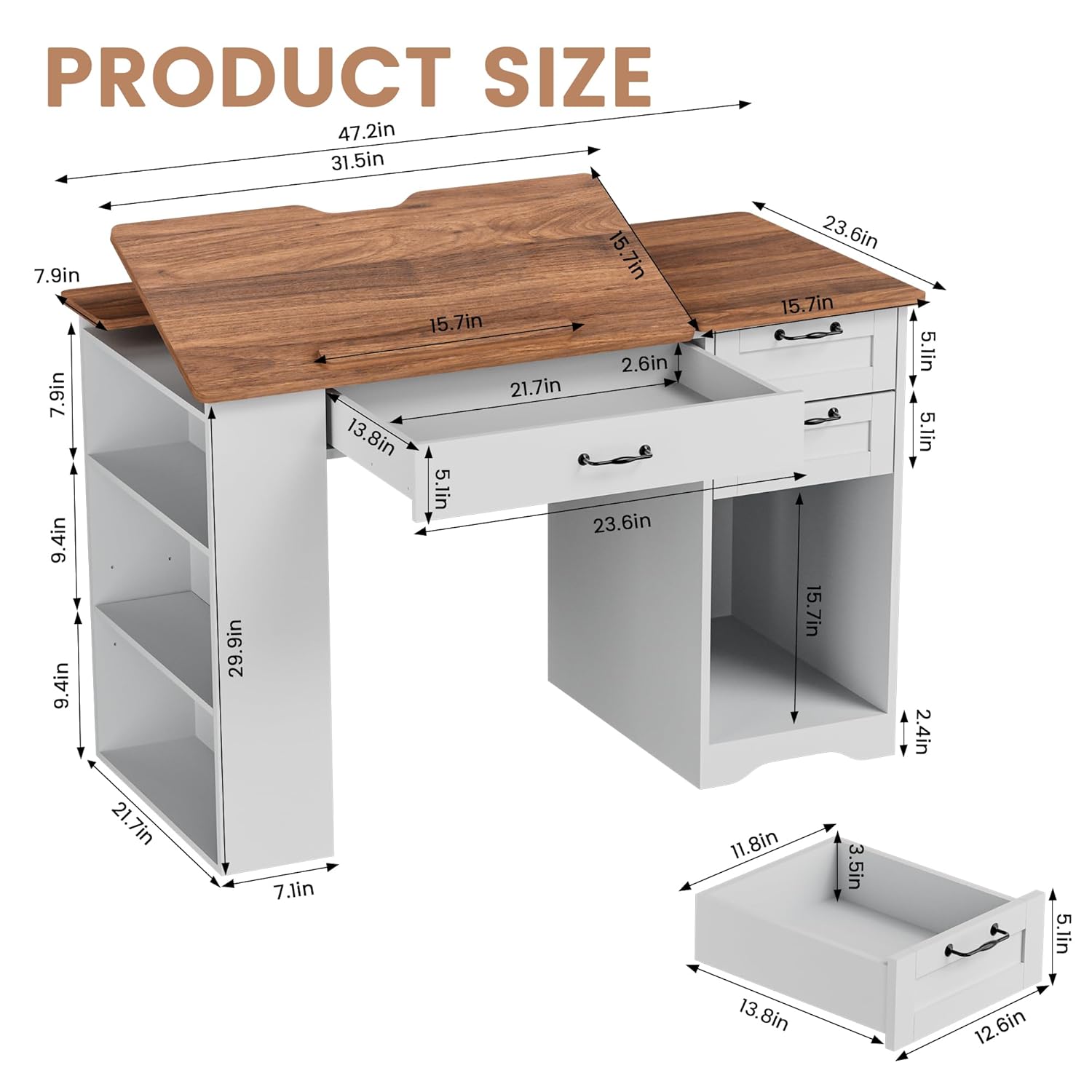 Drafting Table with Storage Ca - огляд і ціна Art Craft & Architecture