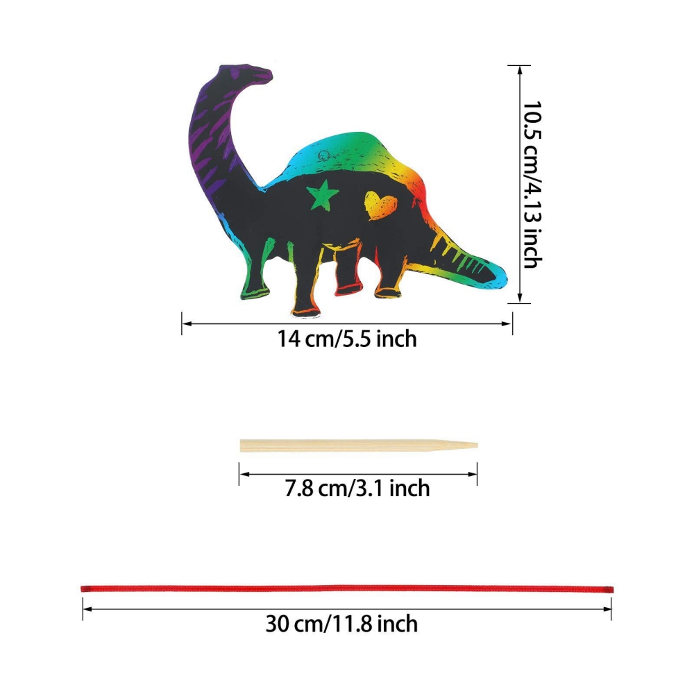 12Pcs Cartoon Dinosaur Scratch - огляд і ціна Art Craft Dinosaur