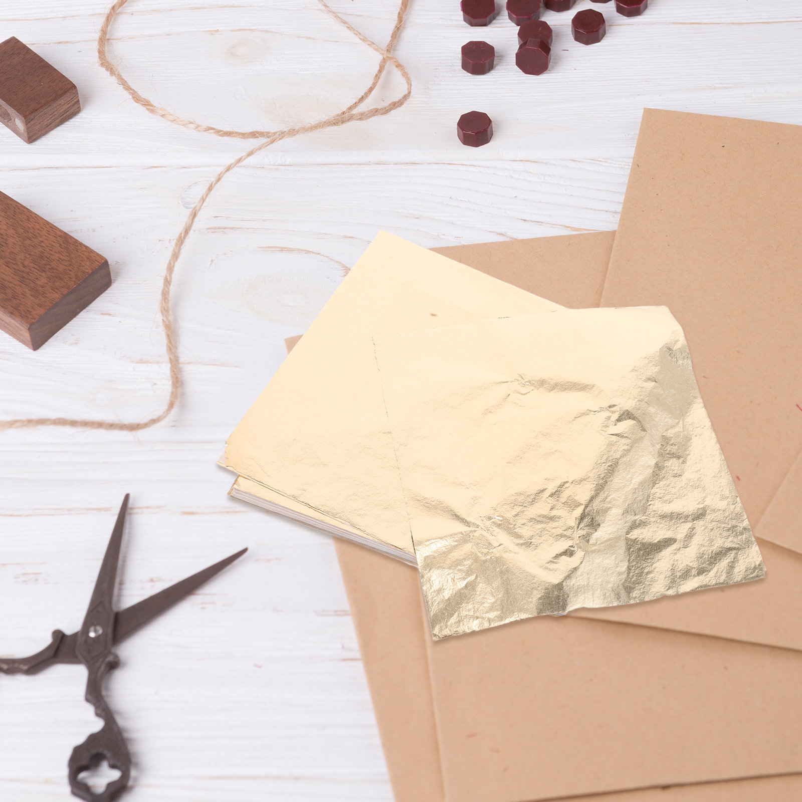 100 Sheets Gold Foil Leaf Pape - огляд і ціна Art Craft Leaves