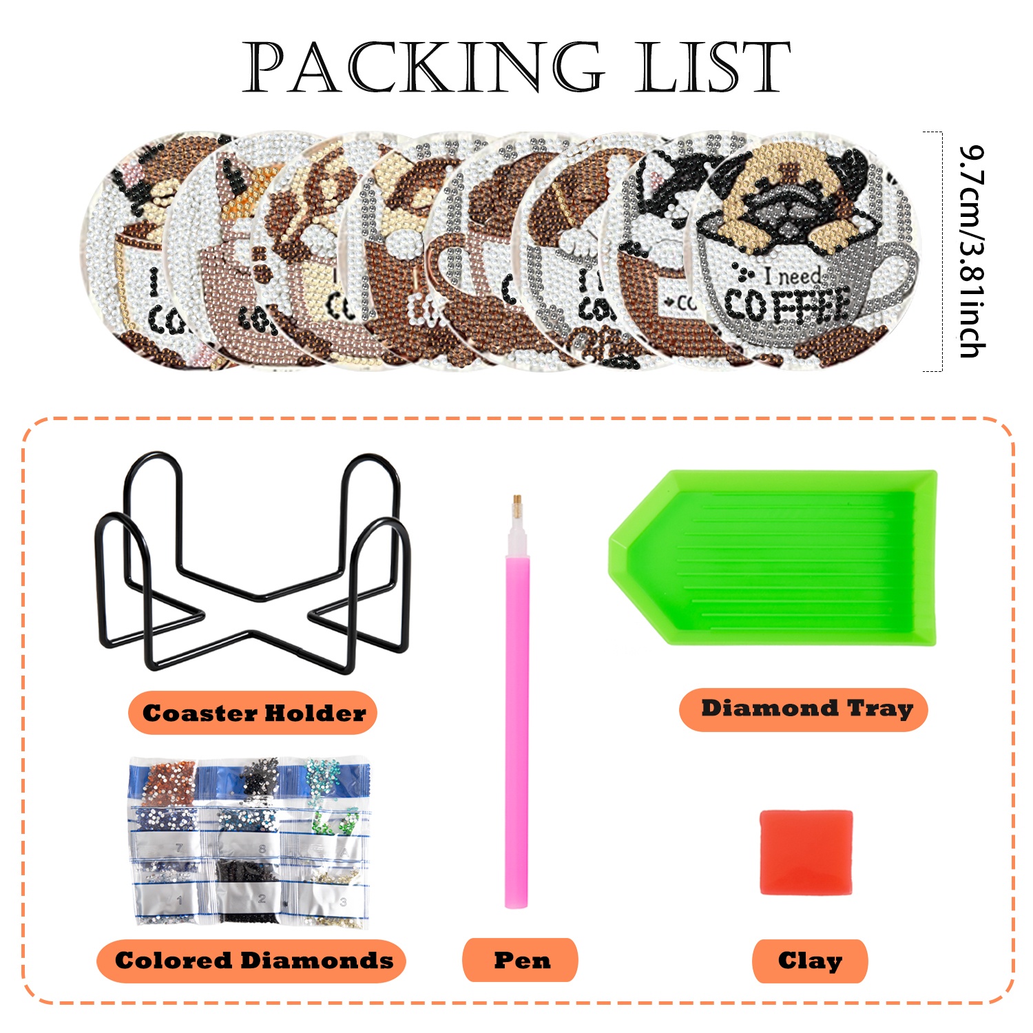 8 pieces/set of diamond painti - огляд і ціна Diamond Painting Kit