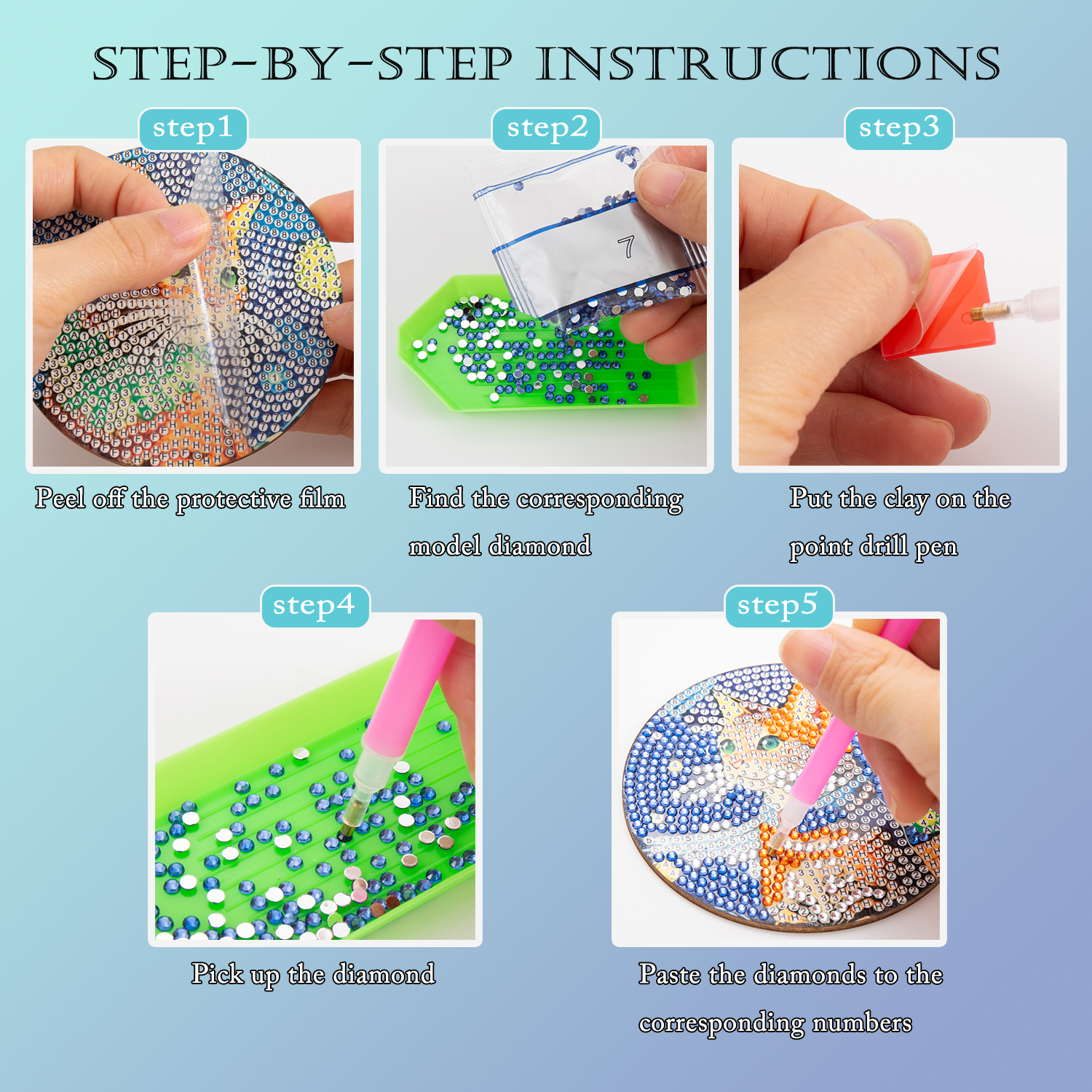 8 pieces/set of diamond painti - огляд і ціна Diamond Painting Kit