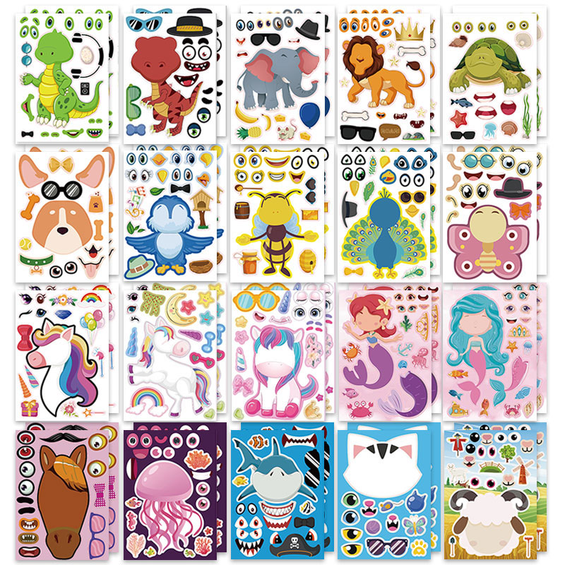12/24 Sheets Make a Face Stick - огляд і ціна Art And Craft Zoo Animals
