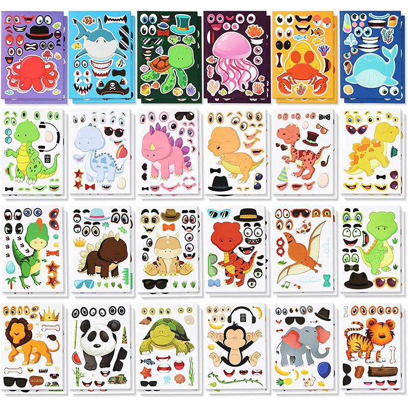 12/24 Sheets Make a Face Stick - огляд і ціна Art And Craft Zoo Animals