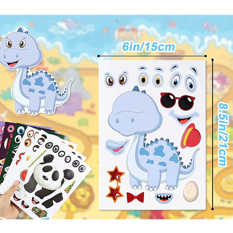12/24 Sheets Make a Face Stick - огляд і ціна Art And Craft Zoo Animals