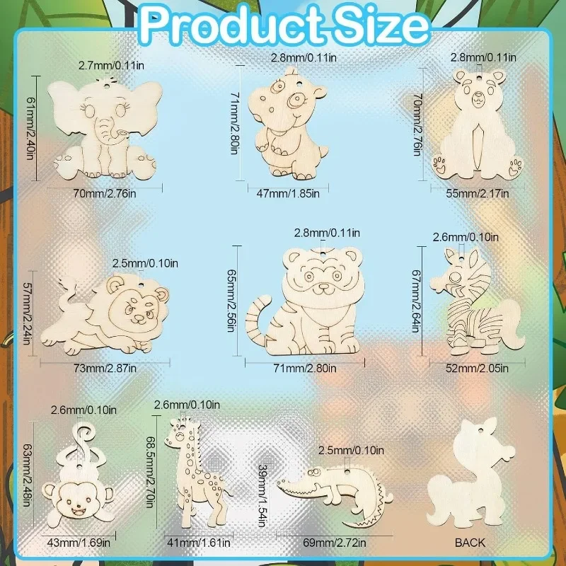 9pcs 9 Styles Zoo Animals Unfi - огляд і ціна Art And Craft Zoo Animals