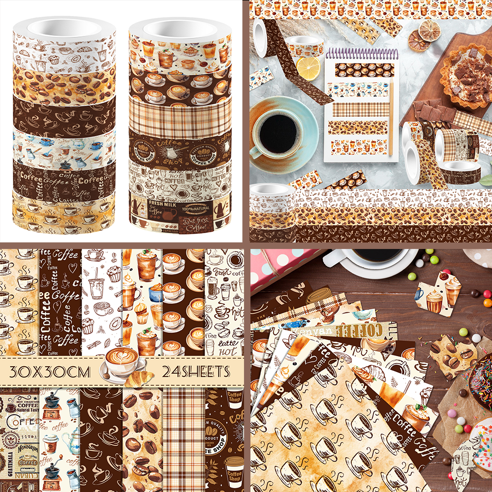 Vintage Coffee Pattern Washi T - огляд і ціна Art Craft Halloween