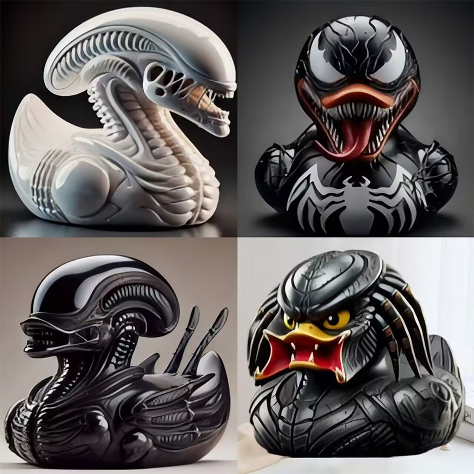 Alien Duck Resin Statue，Evil A - огляд і ціна Art Craft Duck