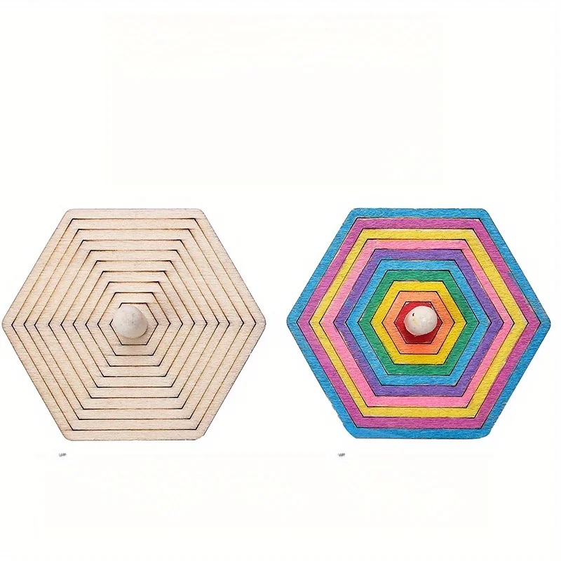 16pcs Wooden Spinning Top Craf - огляд і ціна Art Craft Ideas For Kids