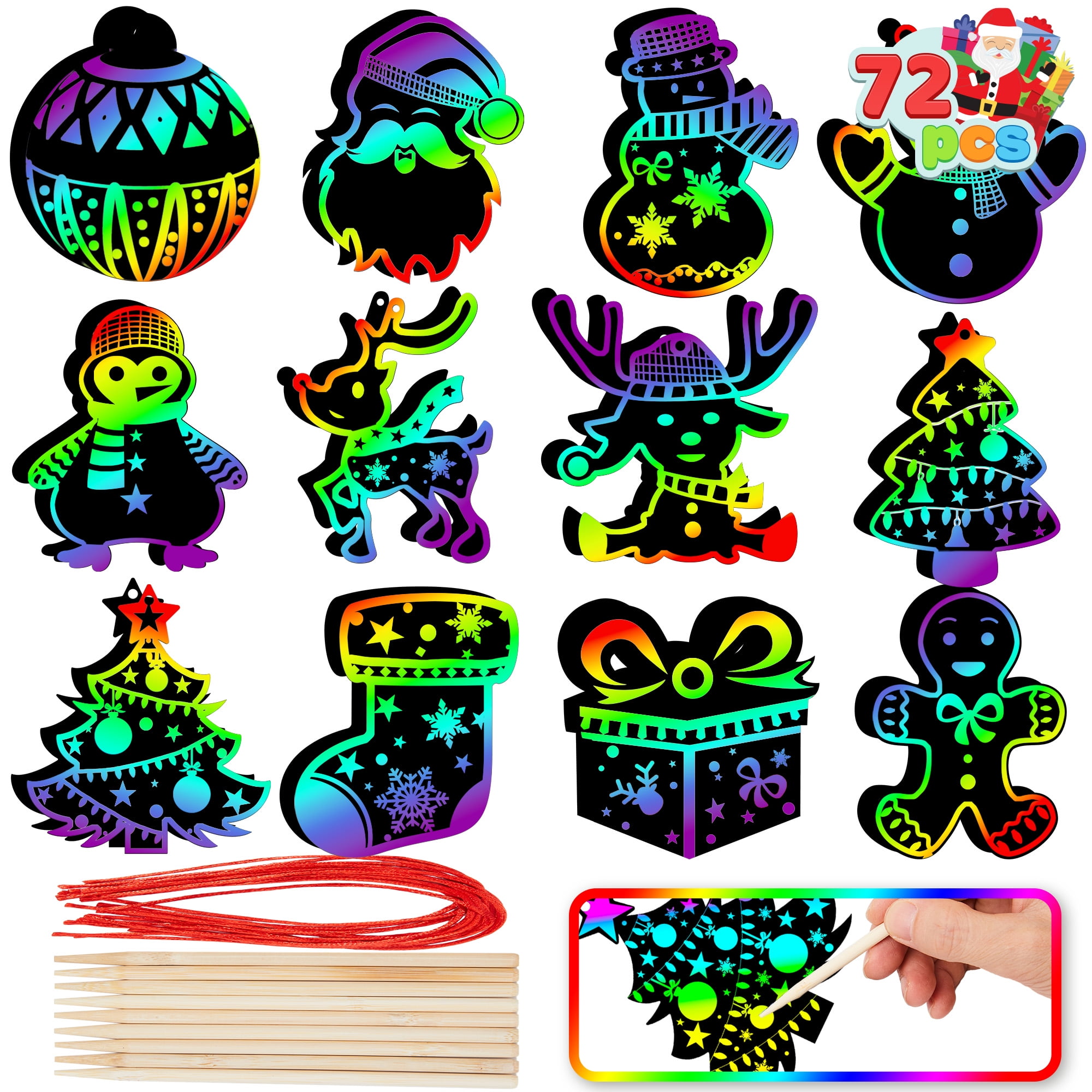 Joyfy 72 Pcs Christmas Scratch - огляд і ціна Art Craft Kits For Kids