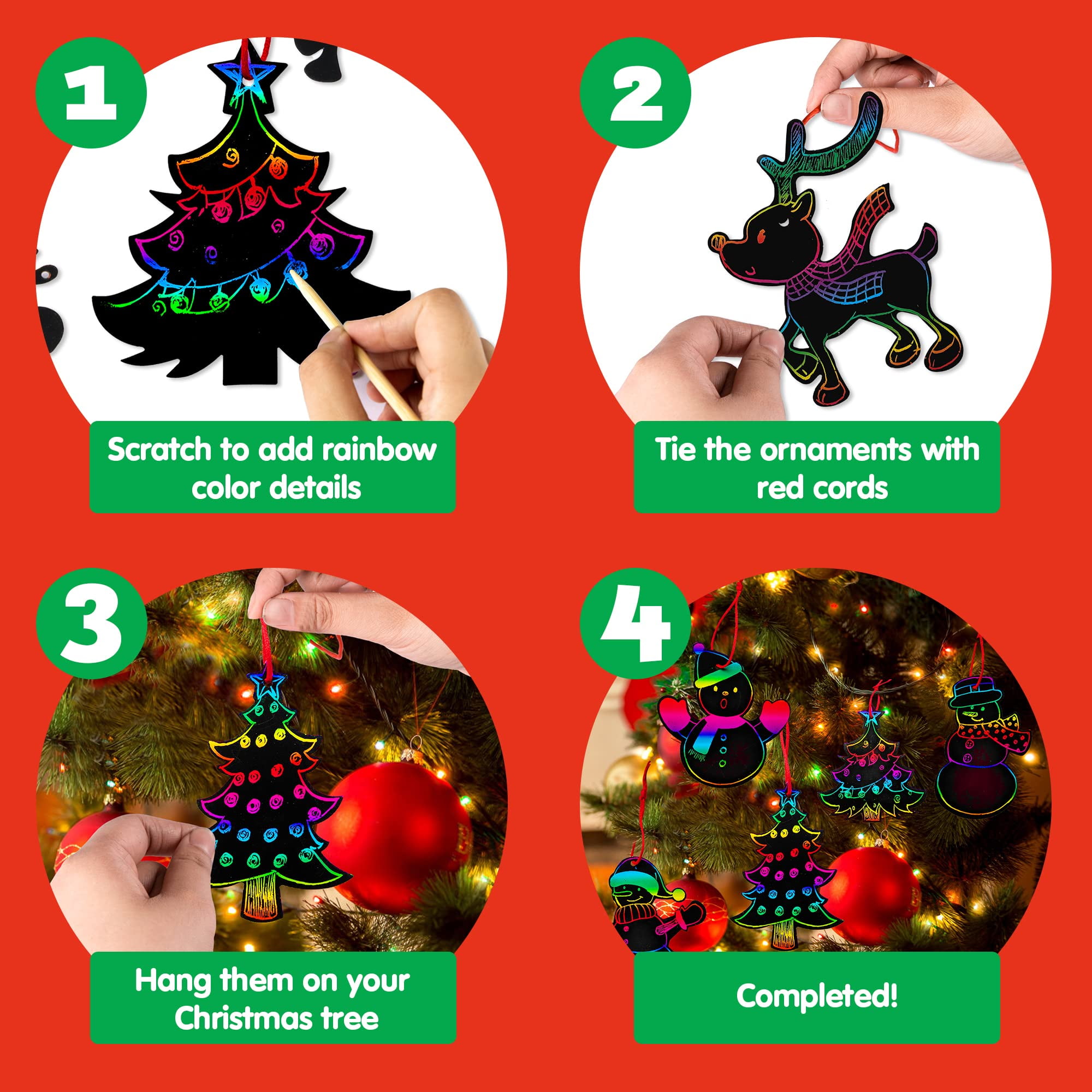 Joyfy 72 Pcs Christmas Scratch - огляд і ціна Art Craft Kits For Kids