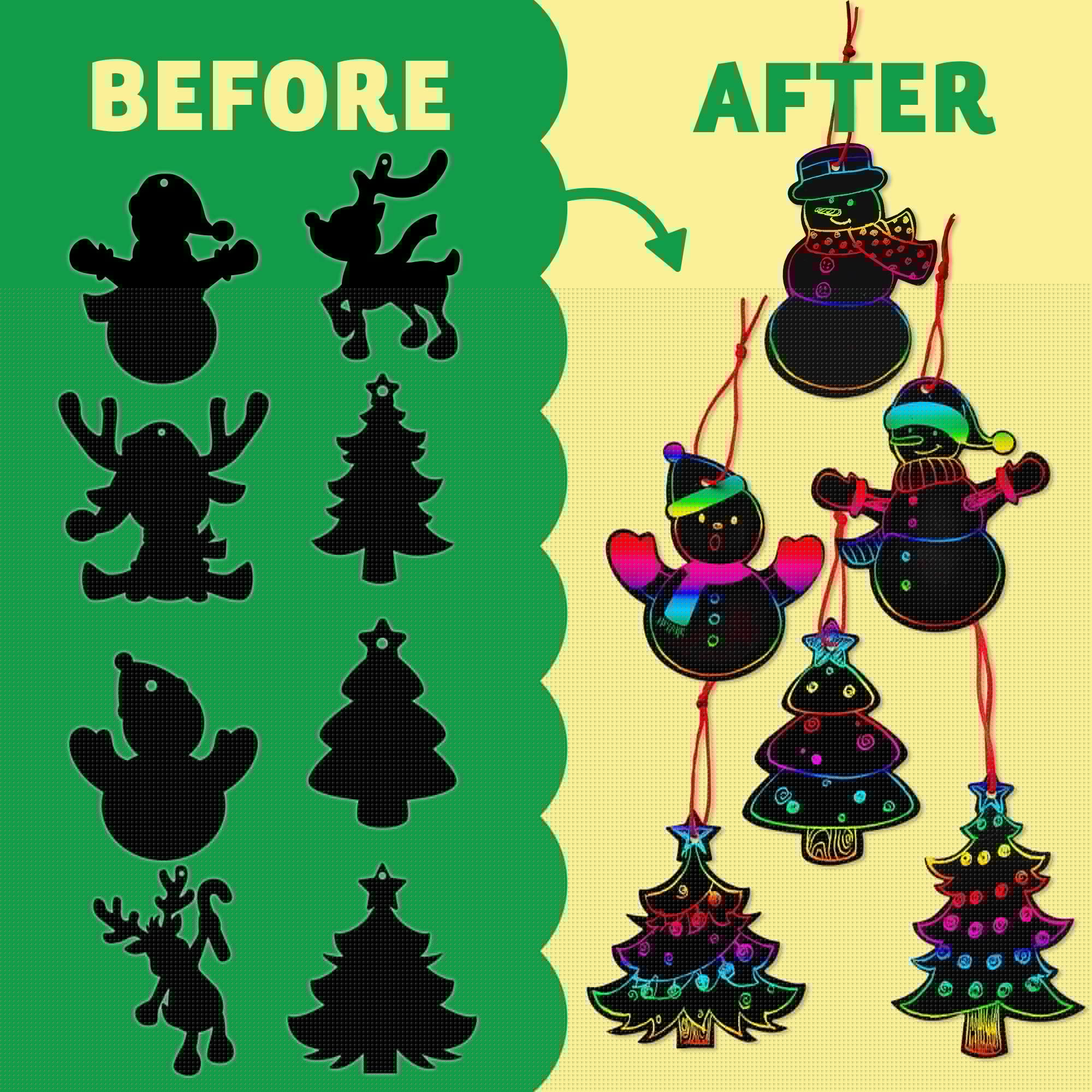 Joyfy 72 Pcs Christmas Scratch - огляд і ціна Art Craft Kits For Kids