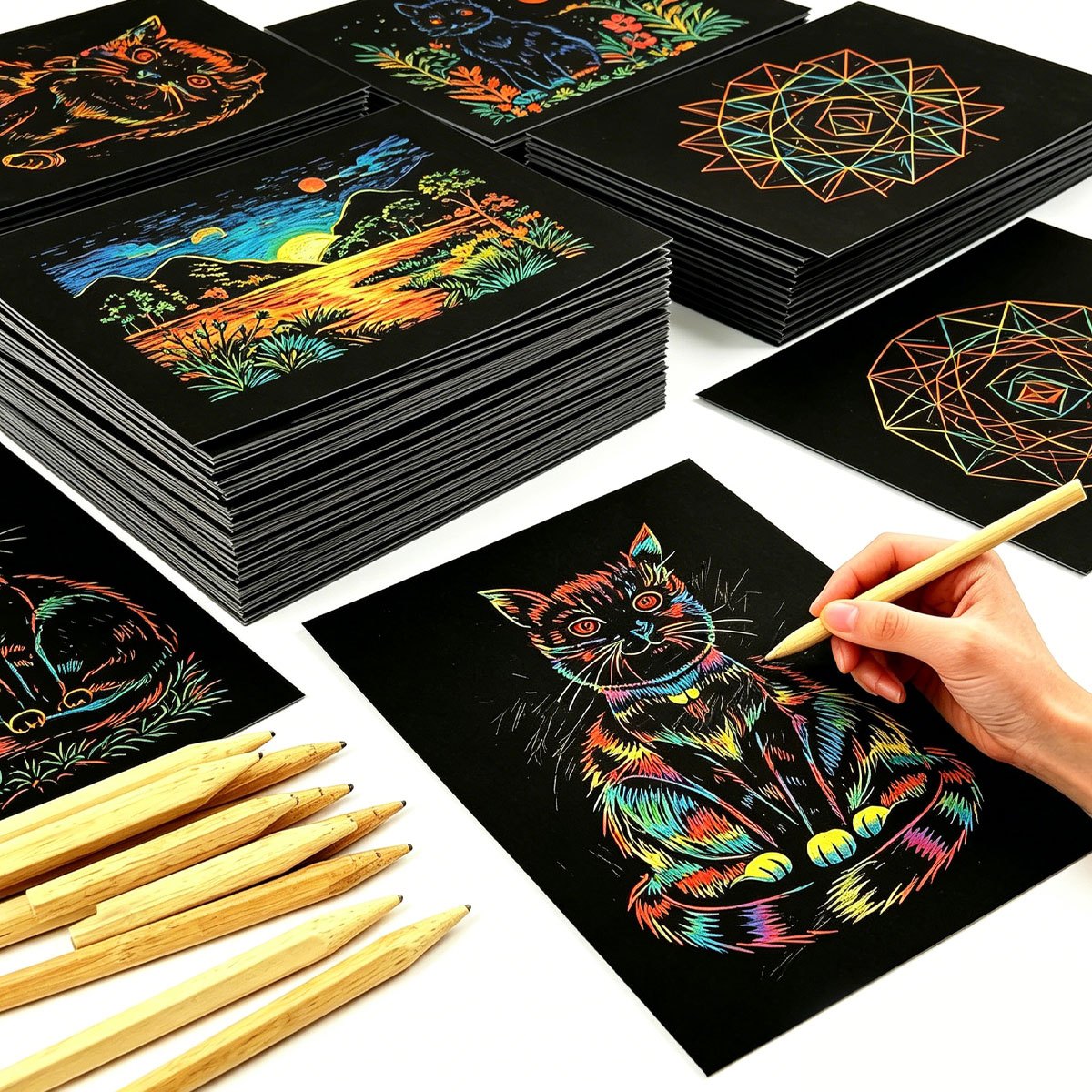 40Pcs 16K/32K Magic Scratch Pa - огляд і ціна Art Craft Halloween