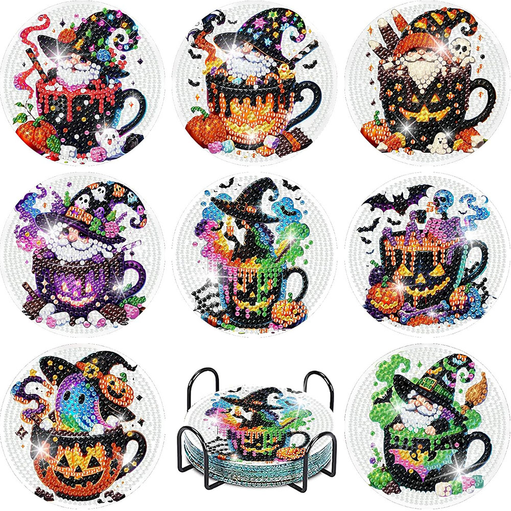 8PCS 5D Halloween Gnome Diamon - огляд і ціна Art Craft Halloween