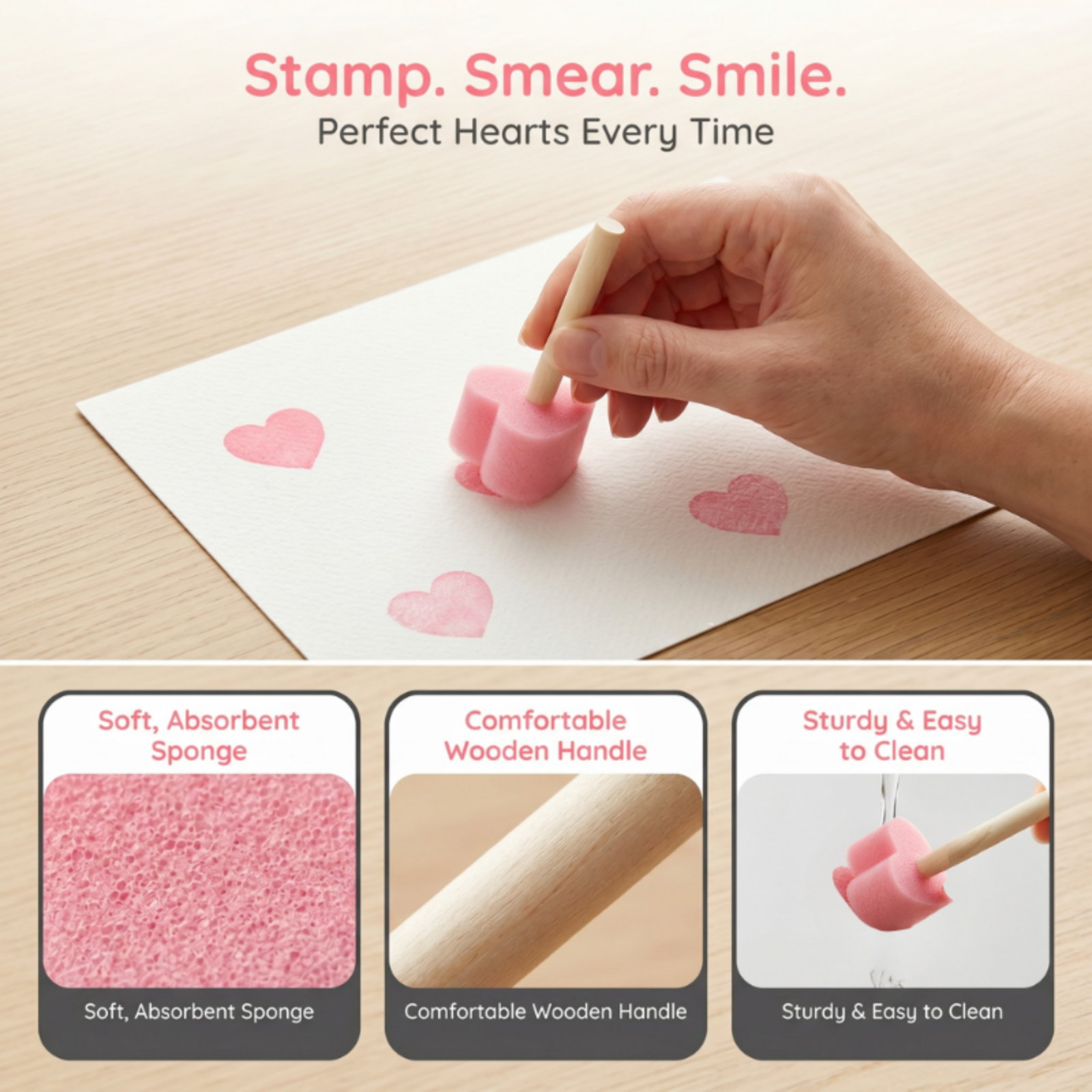 5/10pcs Heart Shape Sponge Lov - огляд і ціна Art Craft Love