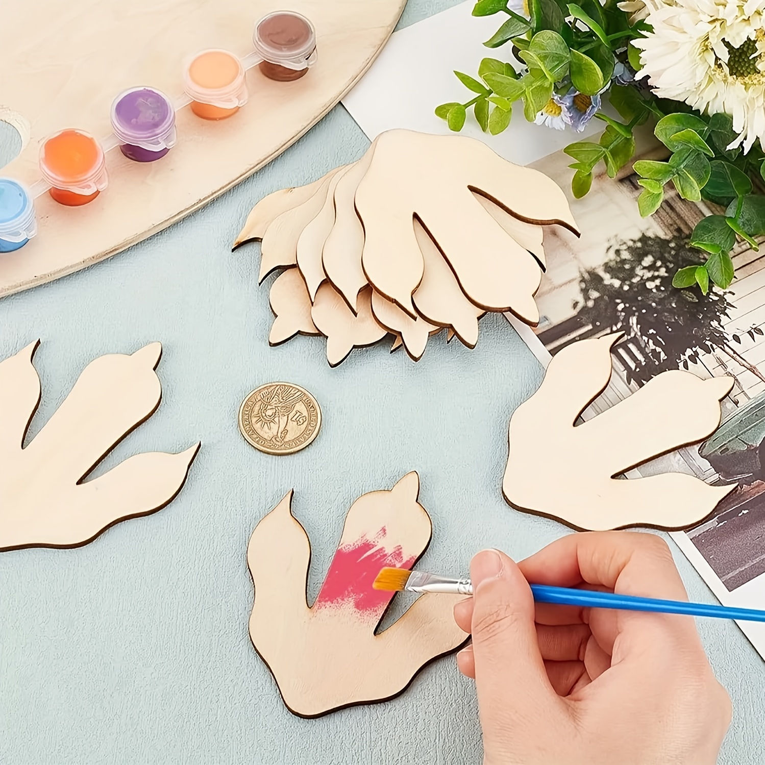 10/20 Pieces Wooden Dinosaur F - огляд і ціна Art Craft Dinosaur