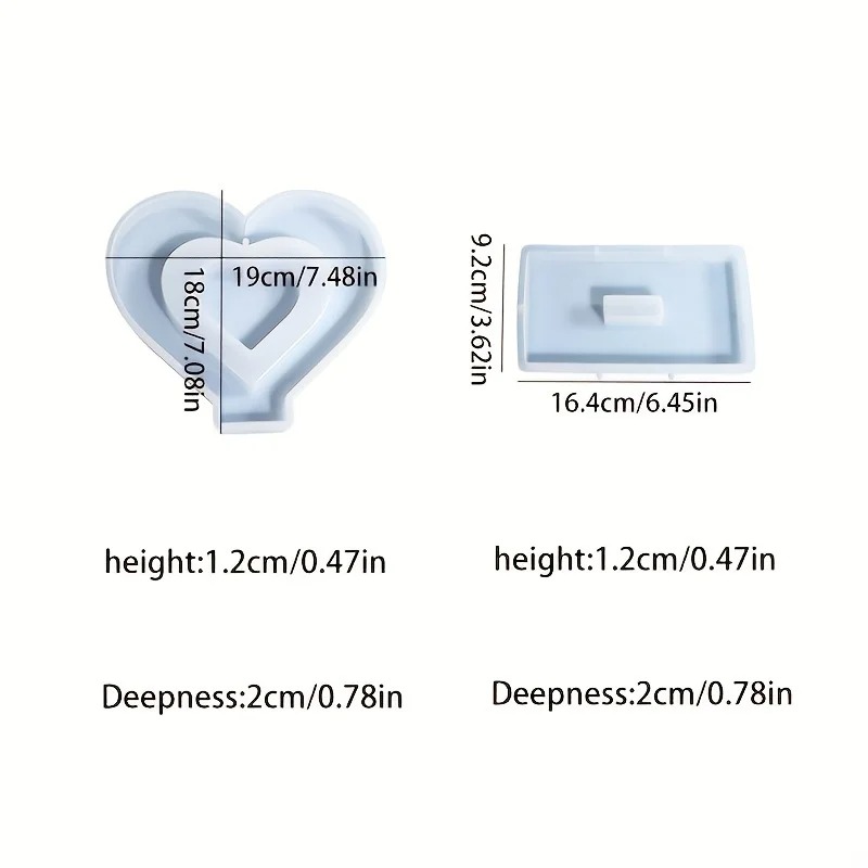 Heart Resin Molds, 2 Pieces Lo - огляд і ціна Art Craft Love