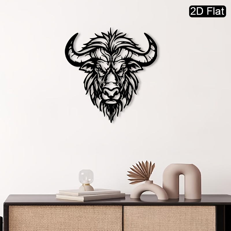 1Pcs Metal Buffalo Head Wall S - огляд і ціна Art And Craft For Father'S Day