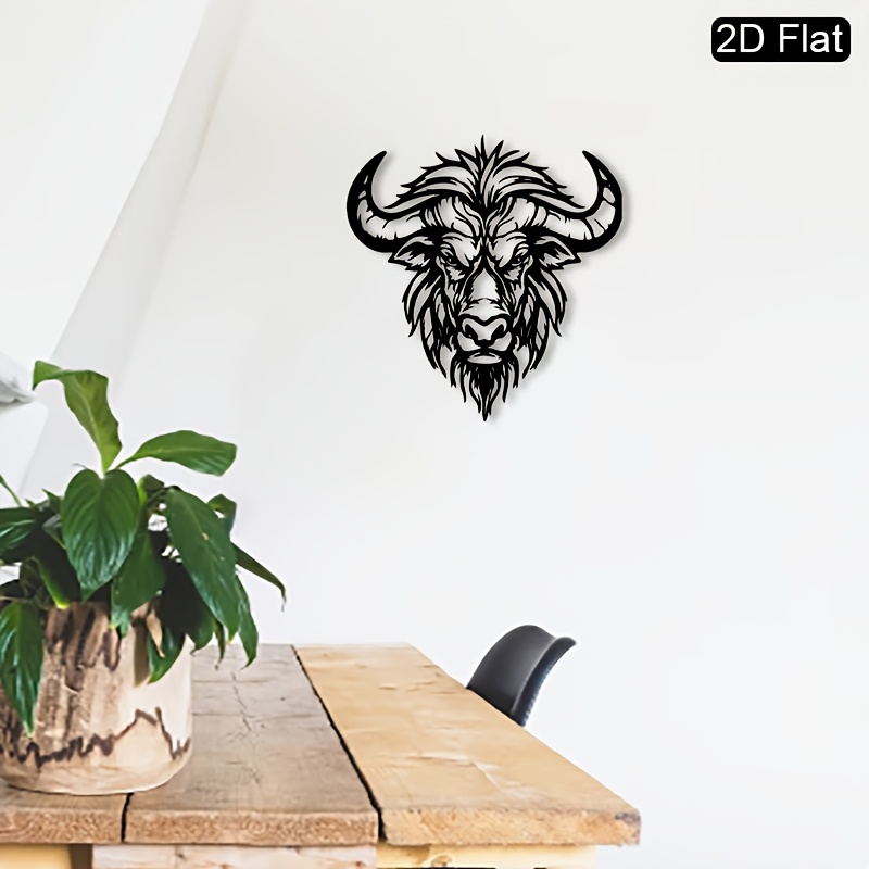 1Pcs Metal Buffalo Head Wall S - огляд і ціна Art And Craft For Father'S Day