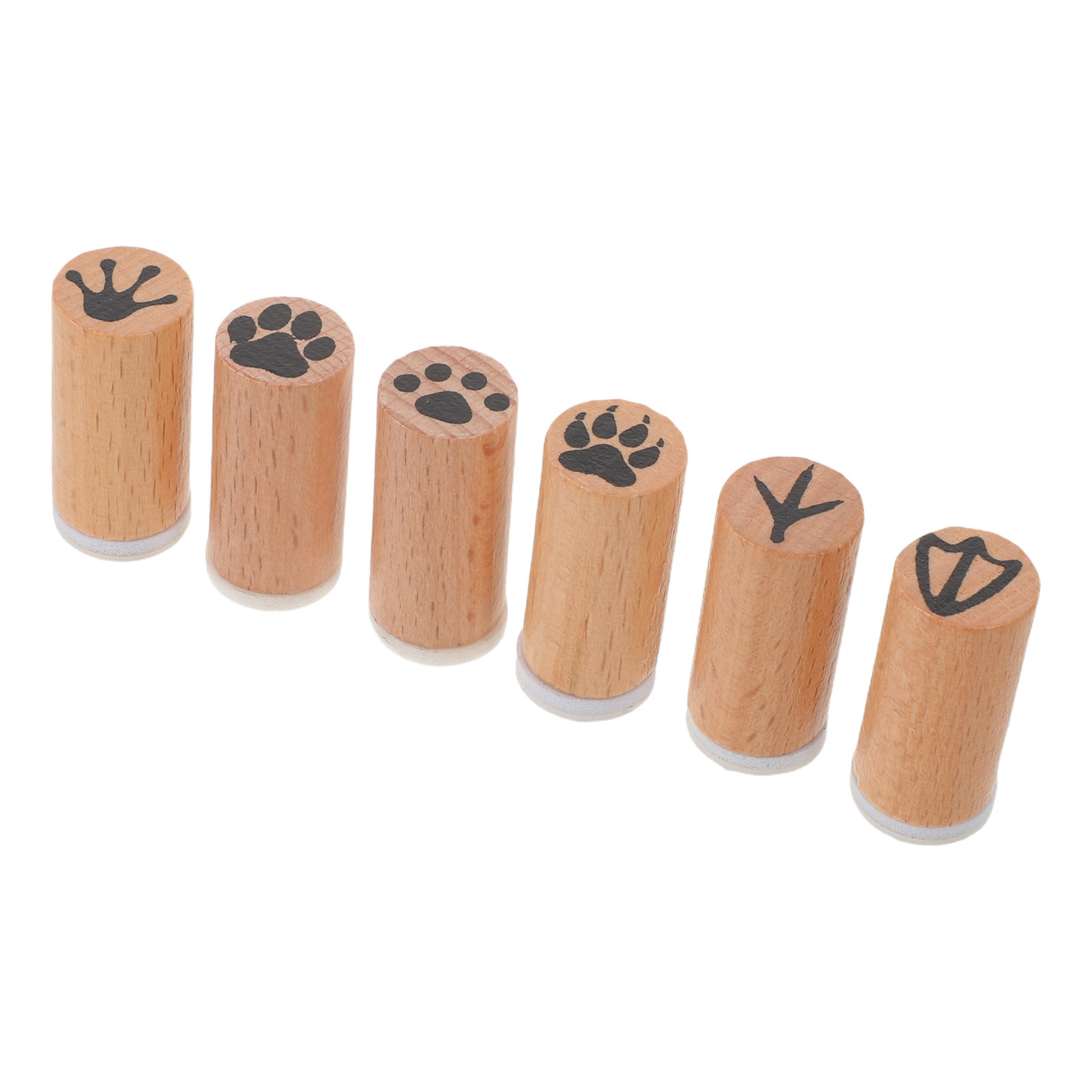 6Pcs Wooden Paw Print Animal S - огляд і ціна Art And Craft Zoo Animals