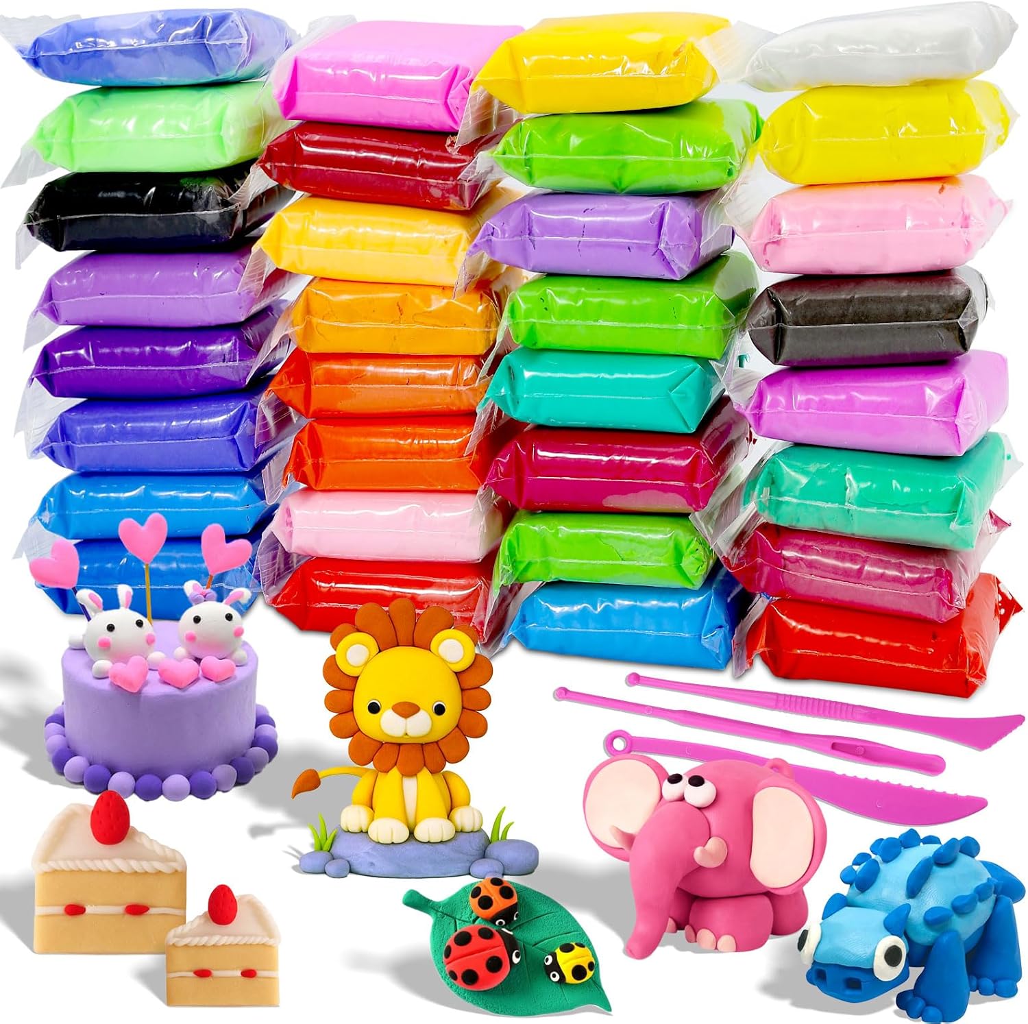 32 Colors Air Dry Clay Kit wit - огляд і ціна Air Dry Clay