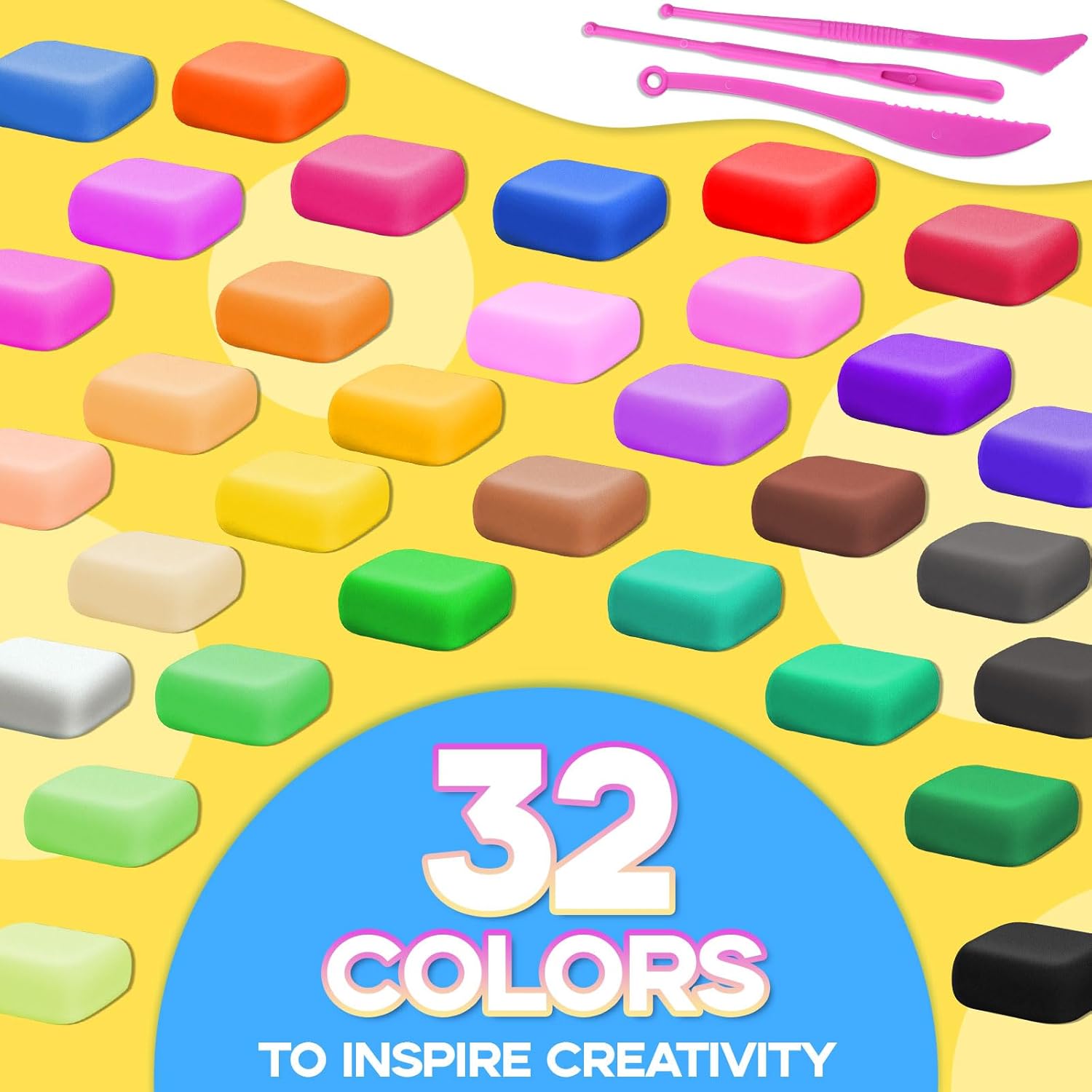 32 Colors Air Dry Clay Kit wit - огляд і ціна Air Dry Clay