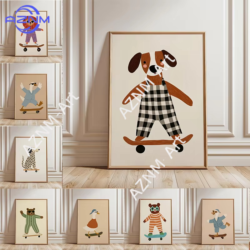1PC Funny Animal Skateboarding - огляд і ціна Art Craft Duck