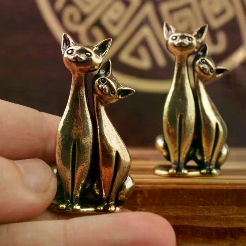 Brass Double Cat Sculpture Orn - огляд і ціна Art Craft Cat